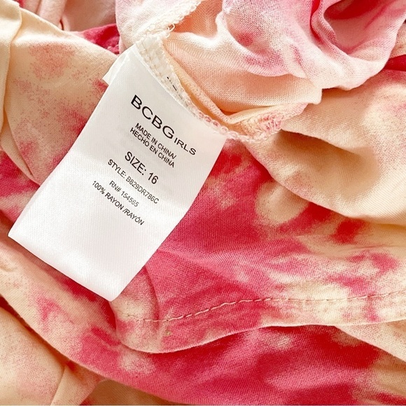 BCBG Girls Girl's Printed Tie Dye Challis Romper - Size 16 - Picture 6 of 10